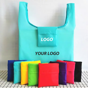 Wholesale Custom Logo Grocery Eco-friendly Pouch Foldable Ripstop Carry 210D Nylon Bags Recycled Folding Polyester Shopping Bag