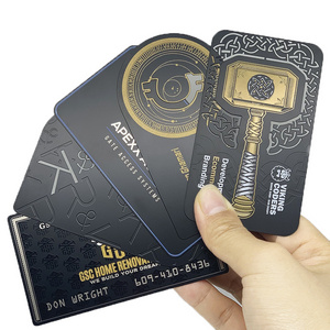 Creative Design Custom Laser Cut Stainless Steel Credit Card Size Luxury Gift Membership Card Black Metal Business Card Blank