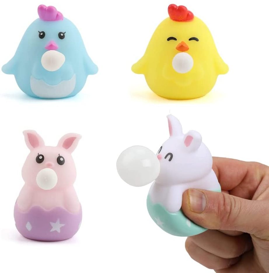 2022 Easter Fidget Decompression Toy Bubble Soft Squishy Squeeze Toy For Stress Relief Rabbit Chicken Bubble Toys