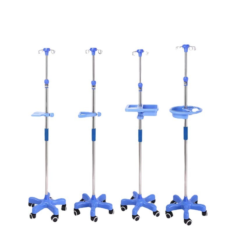 JH-I01 Medical Hospital Use Height Adjustable 5 Legs Stainless Infusion IV Pole IV Drip Stand