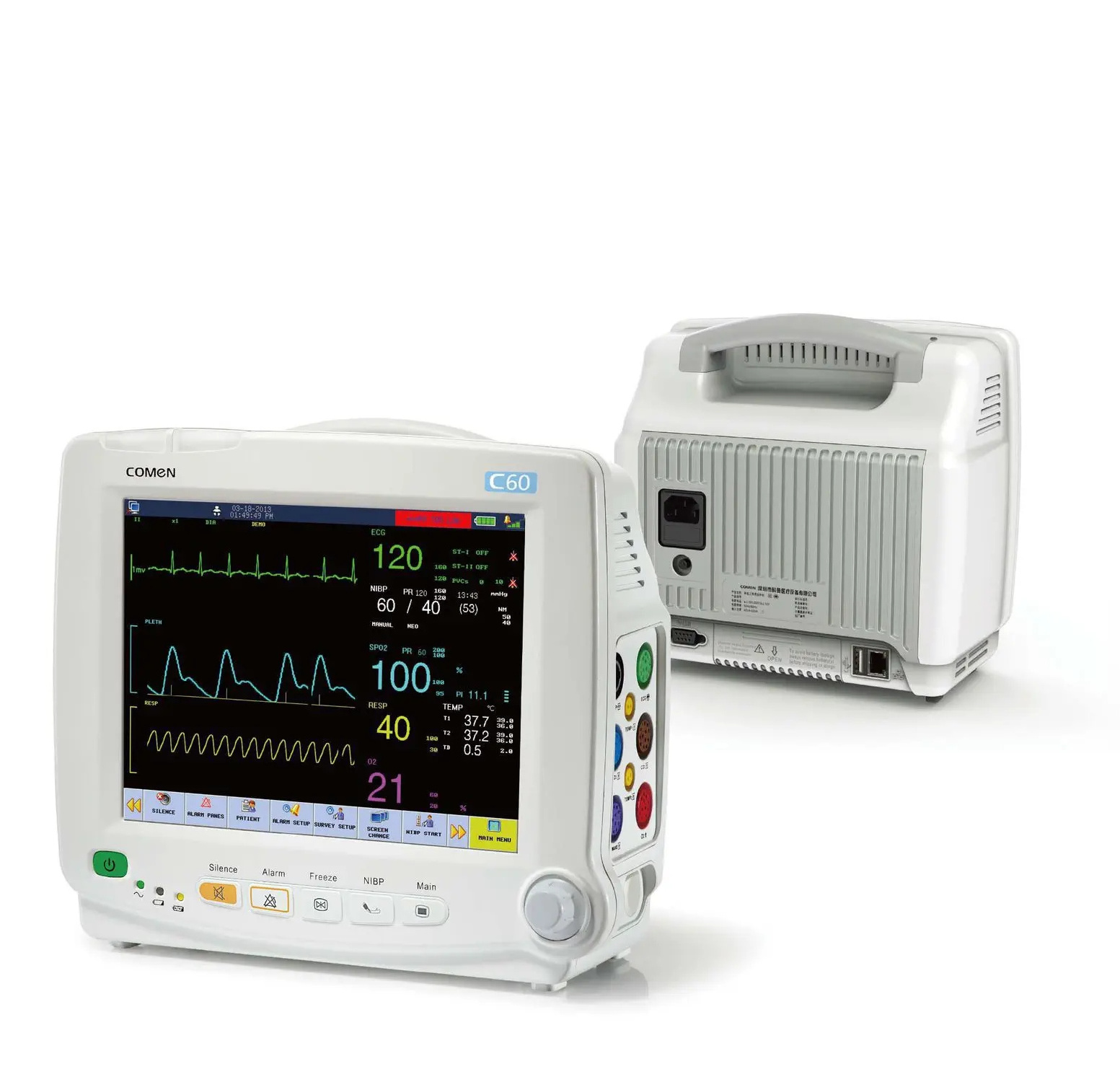 Comen patient monitor C60 Hospital ICU ambulance monitoring equipment is multi-parameter portable for baby and adult