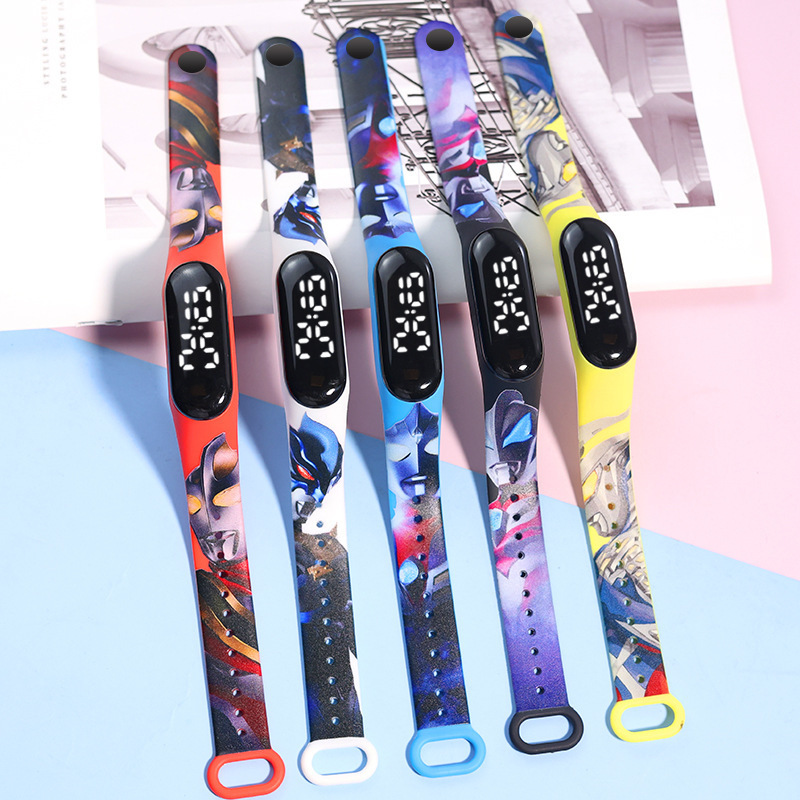 Printing Strap unicorn Cartoon Touch Digital Watches Electronic Retro Wrap Bracelet Kids Girls Boys led reloj watch