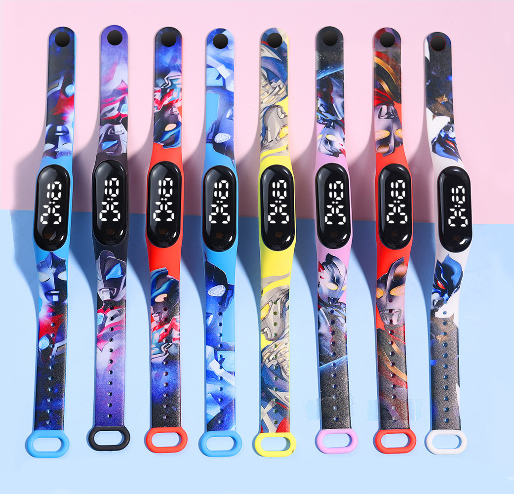 Printing Strap unicorn Cartoon Touch Digital Watches Electronic Retro Wrap Bracelet Kids Girls Boys led reloj watch