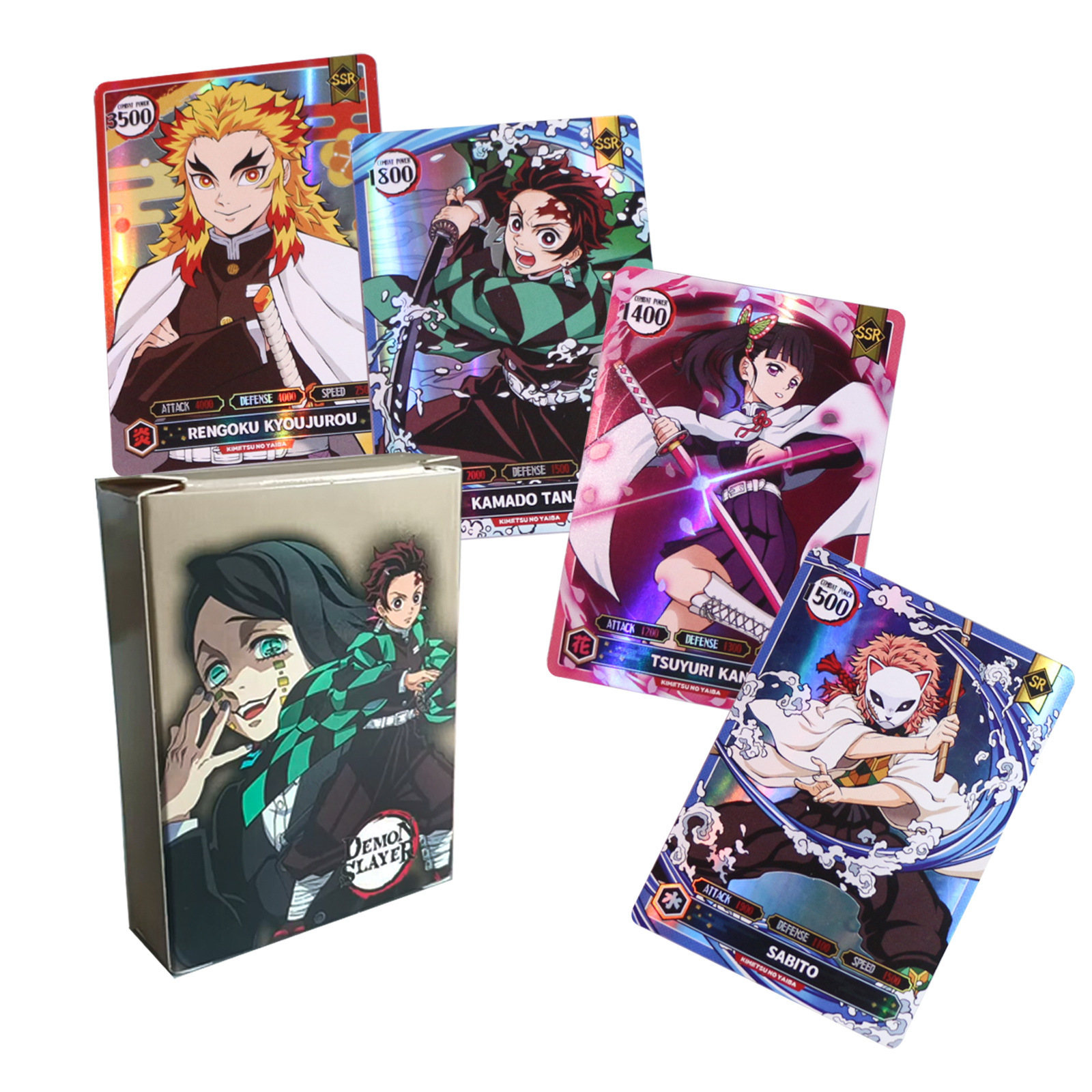 Japanese anime cards 50pcs/box demon slayer one pieces dragons balls one pieces anime playing cards for Collect