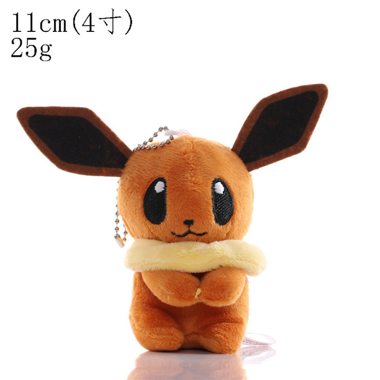 Wholesale pokemoned keychain 65 models kawaii soft toys small pokemoned plush keychain for kids toys