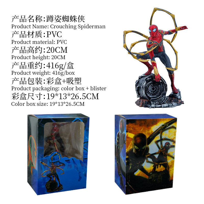 Hot sell heroic pvc action figure Avengers- characters spider-man-heroes homeless action figure for Furnishing articles