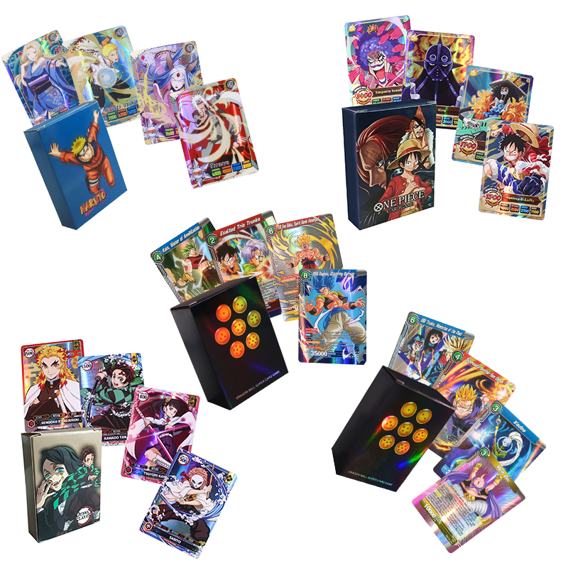 Japanese anime cards 50pcs/box demon slayer one pieces dragons balls one pieces anime playing cards for Collect