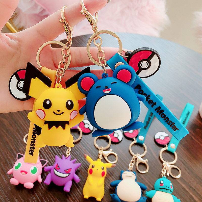 Custom wholesale new cute japan cartoon figure 3D soft pvc anime pendant doll  Silicone Rubber Keyring for holiday gifts