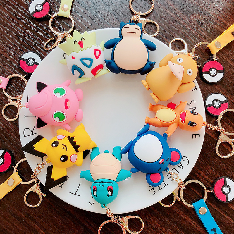 Custom wholesale new cute japan cartoon figure 3D soft pvc anime pendant doll  Silicone Rubber Keyring for holiday gifts