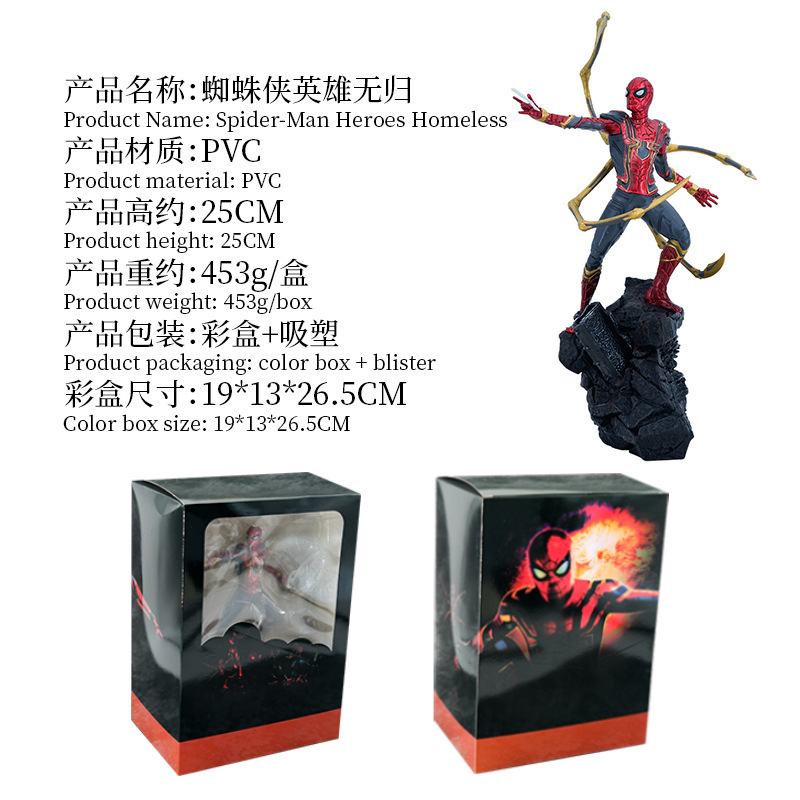 Hot sell heroic pvc action figure Avengers- characters spider-man-heroes homeless action figure for Furnishing articles