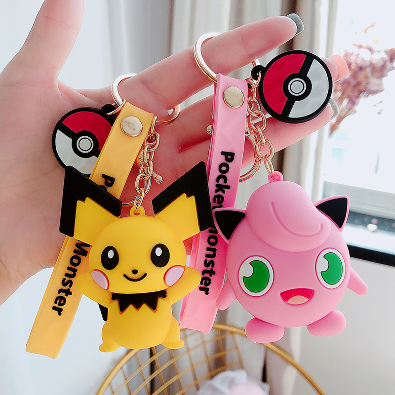 Custom wholesale new cute japan cartoon figure 3D soft pvc anime pendant doll  Silicone Rubber Keyring for holiday gifts