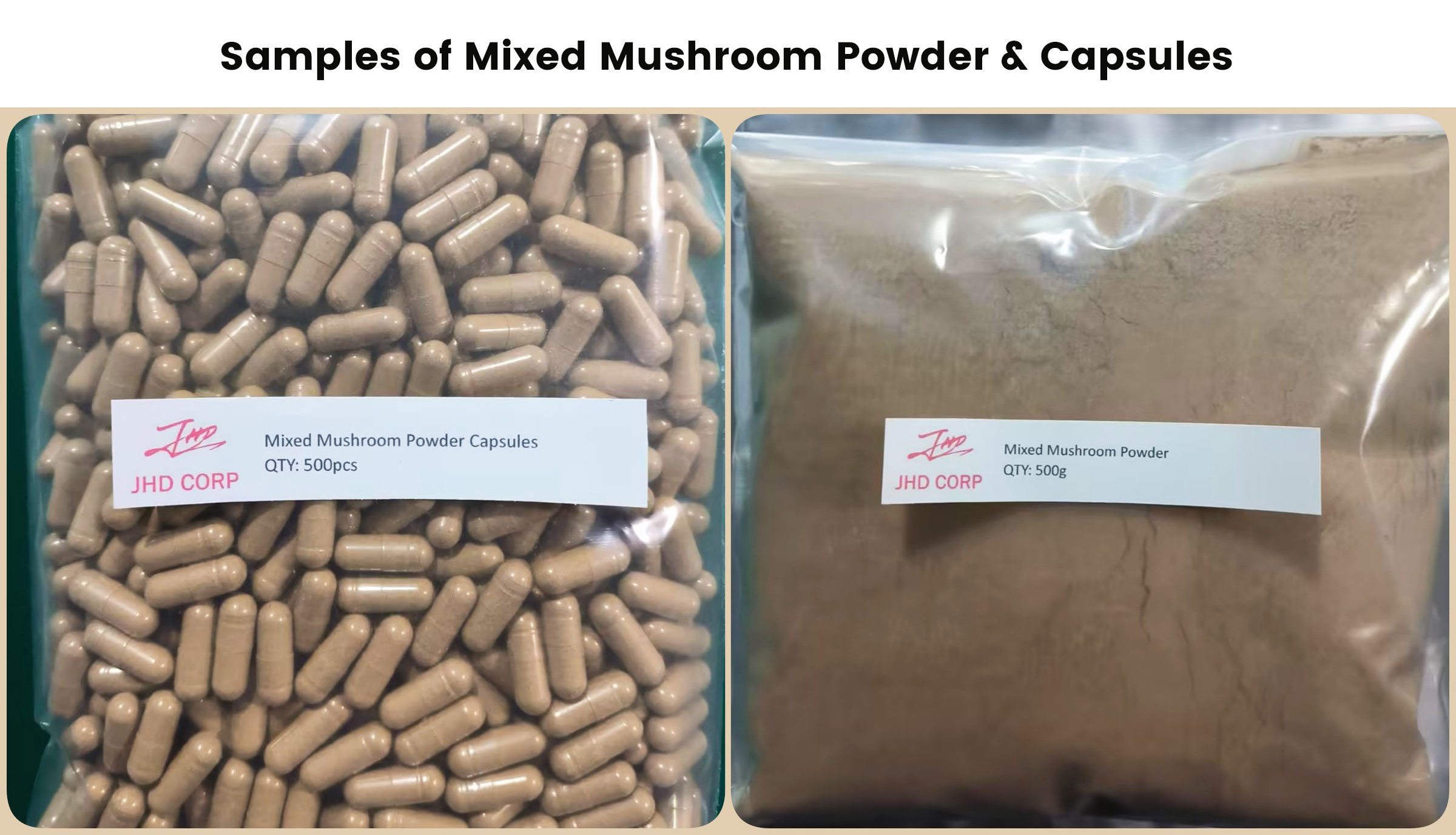 Customized Formula 7 in 1 Mixed Organic Lions Mane Reishi Mushroom Extract Blend Powder with Private Label