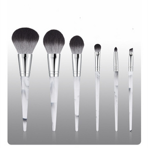 6Pcs Marble makeup brushes powder blusher contour brush makeup brush set foundation concealer eyeshadow lip high makeup set