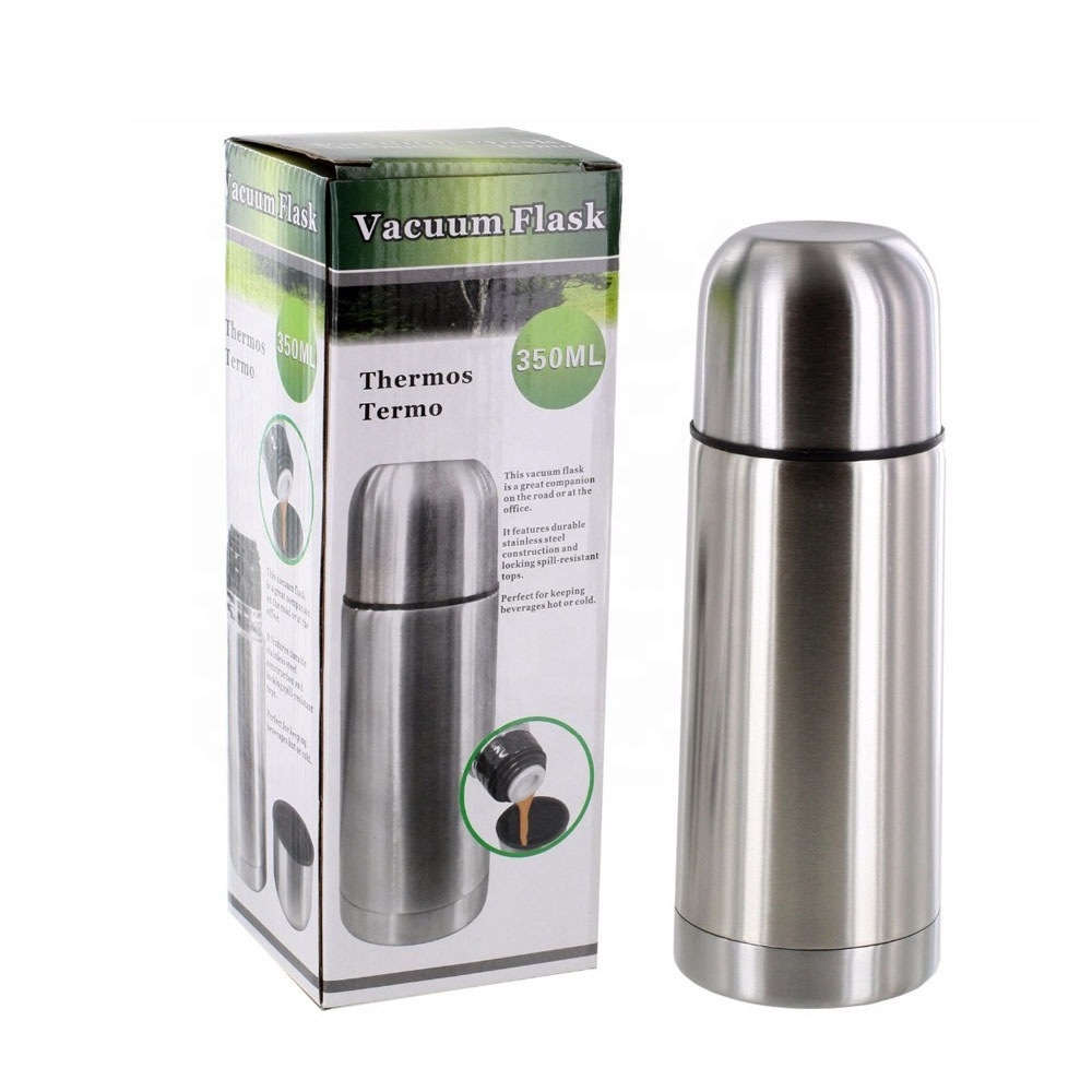 350ml double wall 18 8 stainless steel vacuum flask with leather case,water bottle,vacuum cup