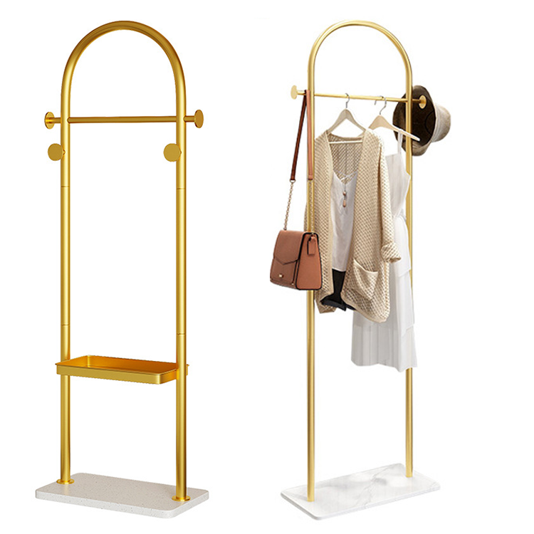 Heavy Duty  Gold Coat  Standing gold clothing racks for boutique Office