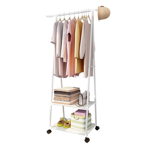 Small Metal Garment Rack Rolling clothing rack  with Shelves for bedroom