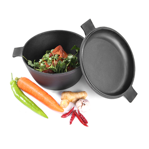 2 In 1   pre- seasoned cast iron frying pan