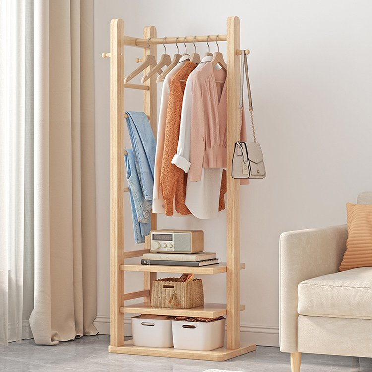 Wooden  Clothing Standing Rack  Drying Clothes Indoor wood hanging rack