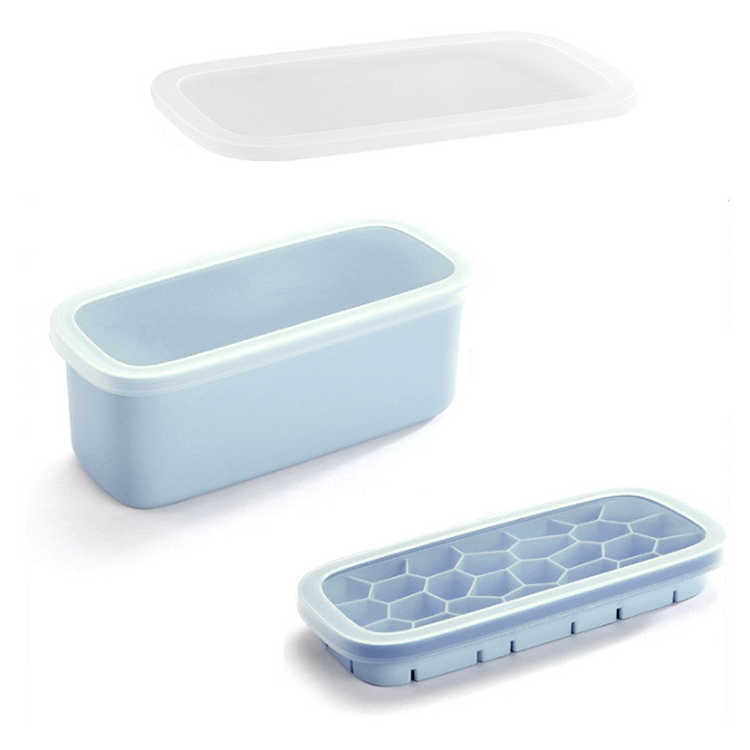 silicone ice cube tray with lid container scoop