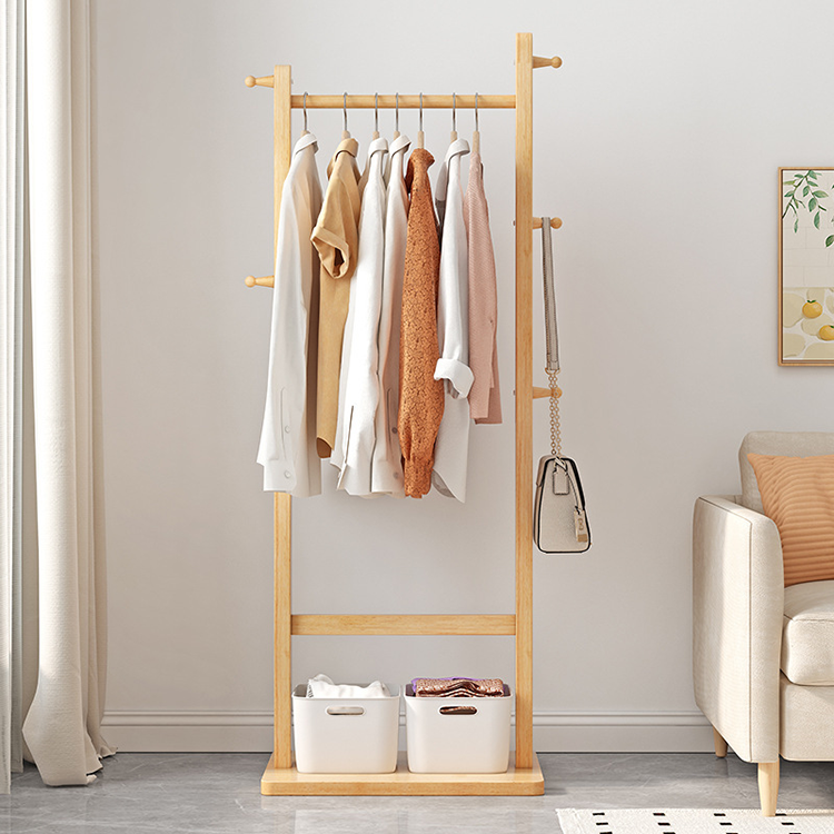 Wooden  Clothing Standing Rack  Drying Clothes Indoor wood hanging rack