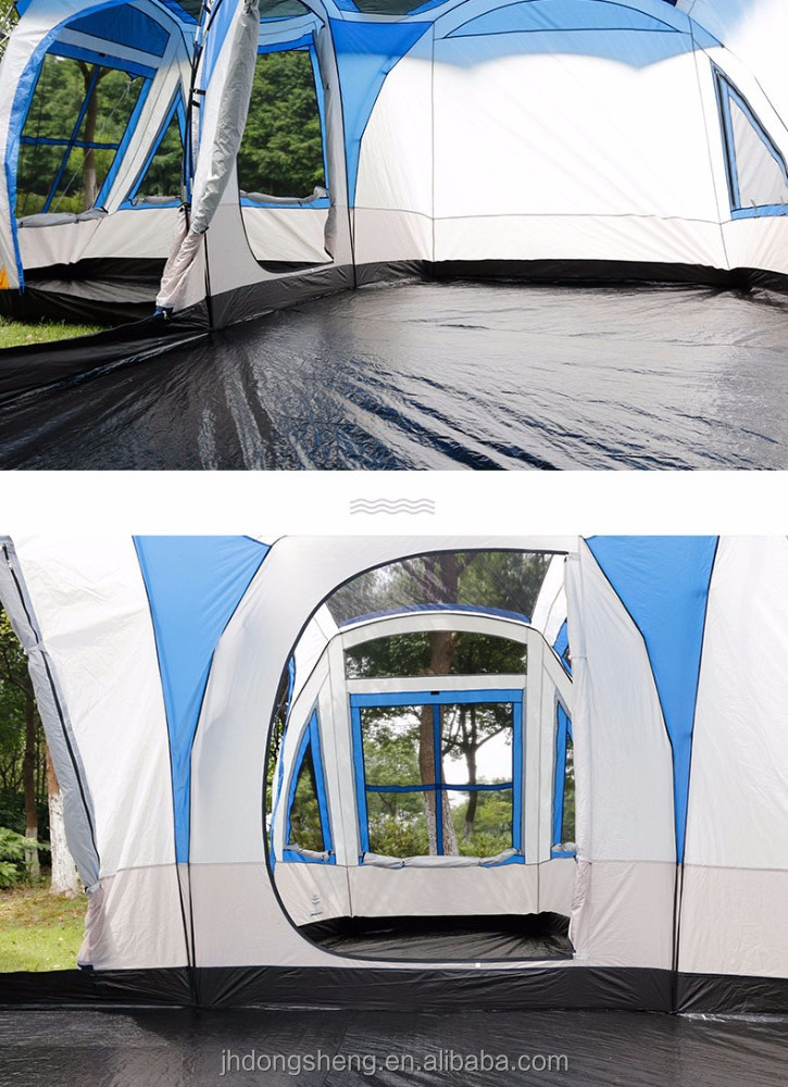 Factory Price 10+Person Camping Family Tent With 3 Rooms