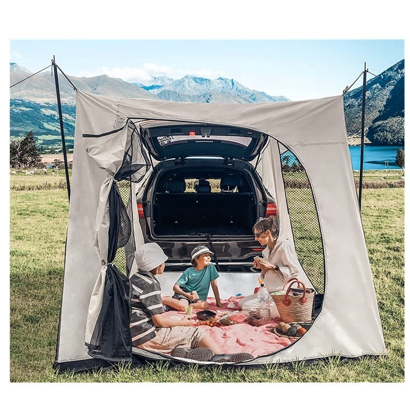 Car Screen Tent Universal SUV Tailgate Awning Mesh Room for Hatchback Van UPF 50+ Ultralight Portable Tent