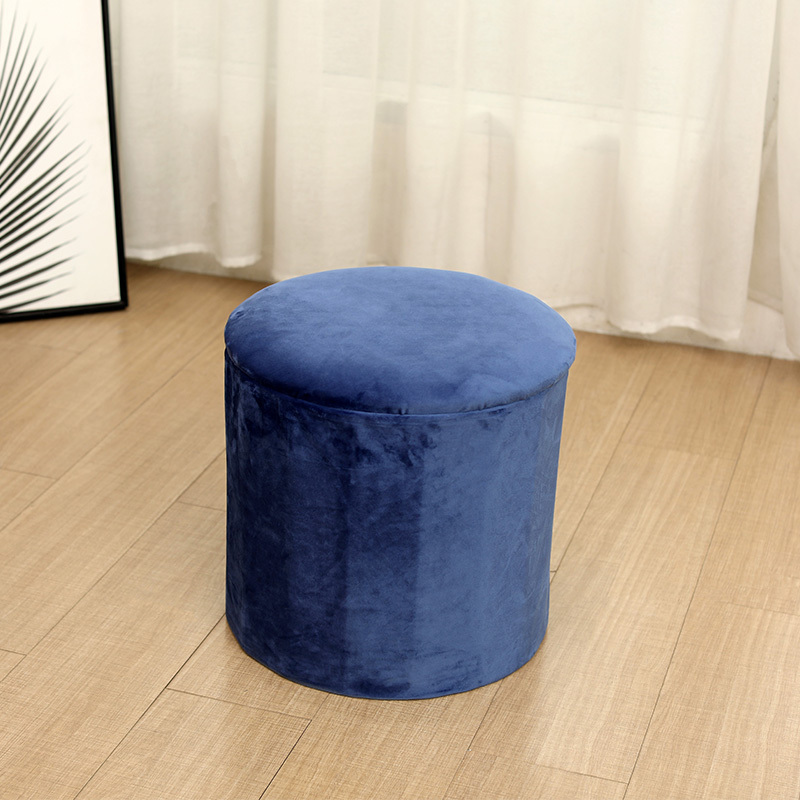 Hot Selling Modern Ottoman Stool Durable Grey Round Linen Storage Folding Ottoman Storage Stool