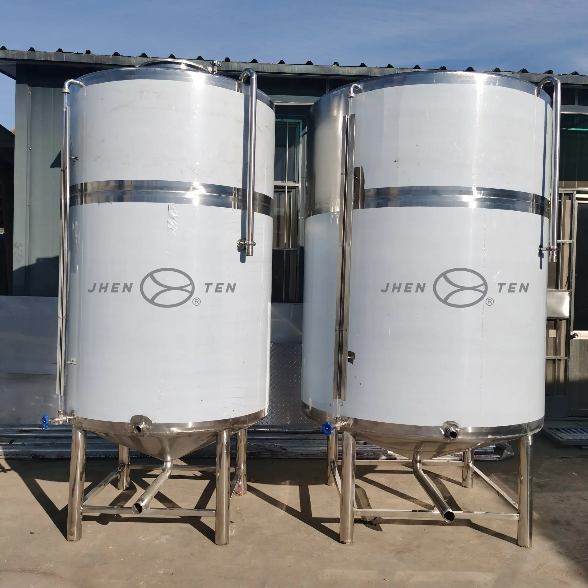 Sanitary stainless steel conical fermenter , wine fermentation tank