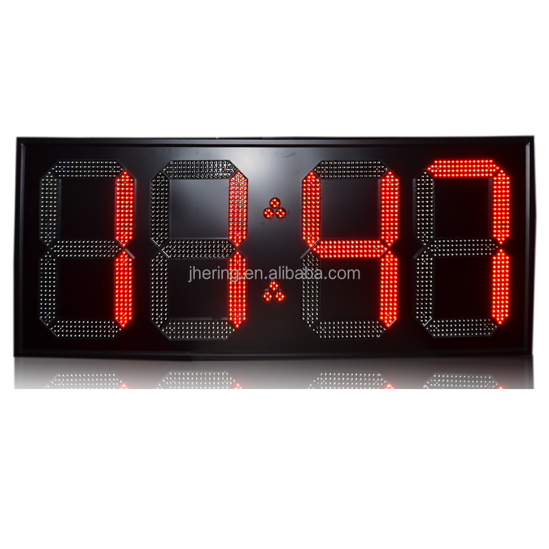 Jhering High Brightness LED Wall Clock Large Digital Timer for Indoor and Outdoor Use Time Temperature Signs