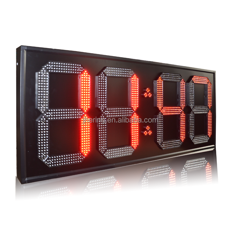 Jhering High Brightness LED Wall Clock Large Digital Timer for Indoor and Outdoor Use Time Temperature Signs