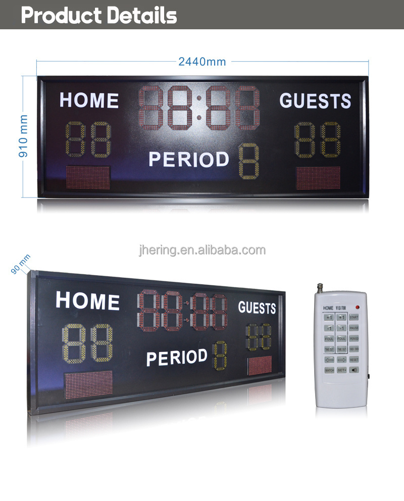 Jhering Digital Signage and Displays Electronic Baseball Scoreboard LED Sport Game Time Display Digital Score Screen