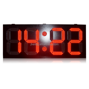 Jhering 18 Inch Red Large Digital LED Temperature Clock Electronic Outdoor Iron boxing GPS Timer Display