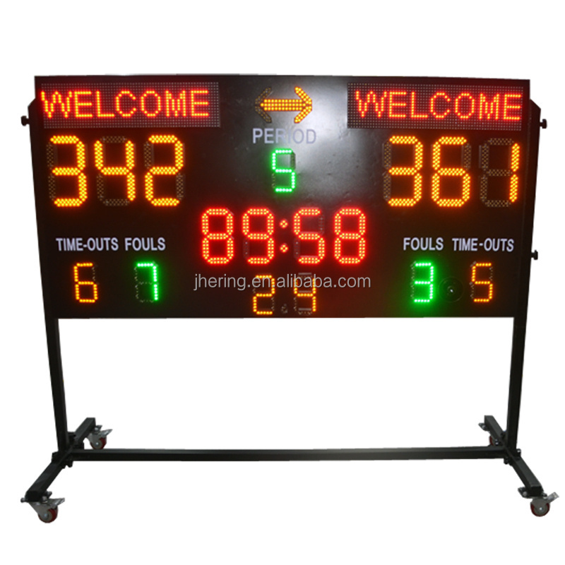 Jhering Outdoor 7 Segment LED Scoreboard Basketball Scoreboard with Shot Clock LED Digital Basketball Scoreboard Display