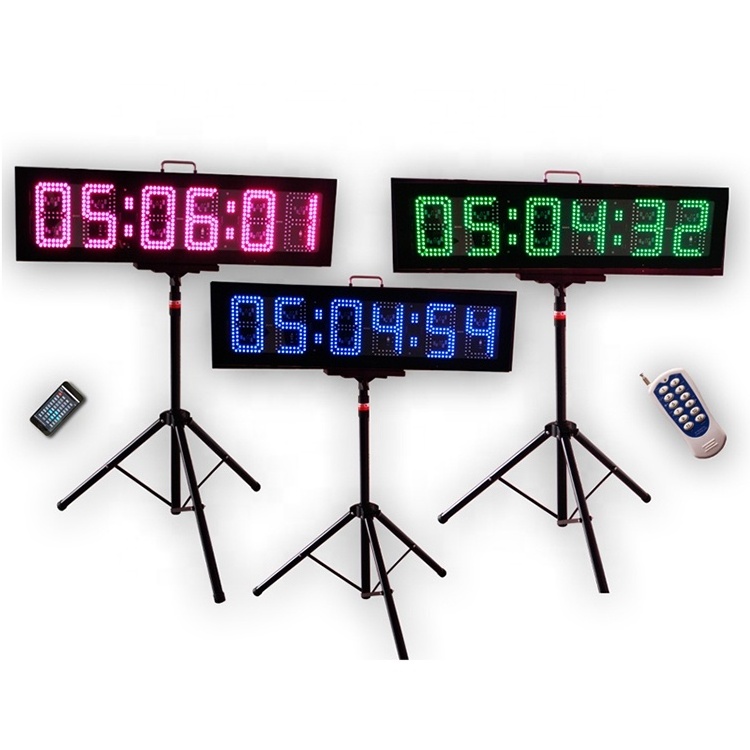 Jhering LED 6 digits 8 Inch Giant Double Sided waterproof Sports Digital Watch Marathon Race Clock Timer For Outdoor