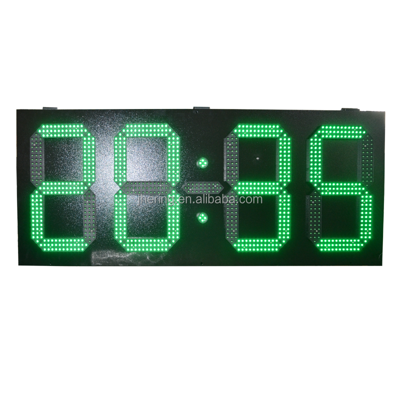 Jhering Large LED Outdoor Digital Wall Clock with Temperature Display 7 Segment Digit Sign for Outdoor Use