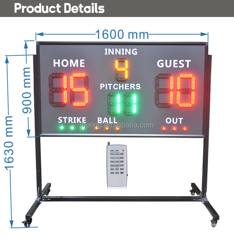 Jhering LED Baseball Score Screen Outdoor Stadium Scoreboard Digital Sport Game Scoreboard