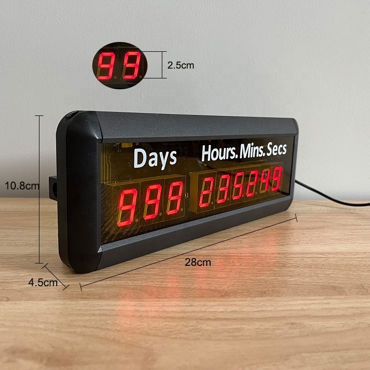 1 Inch LED 999 Days Kitchen Digital Timer Count Up Countdown Clock