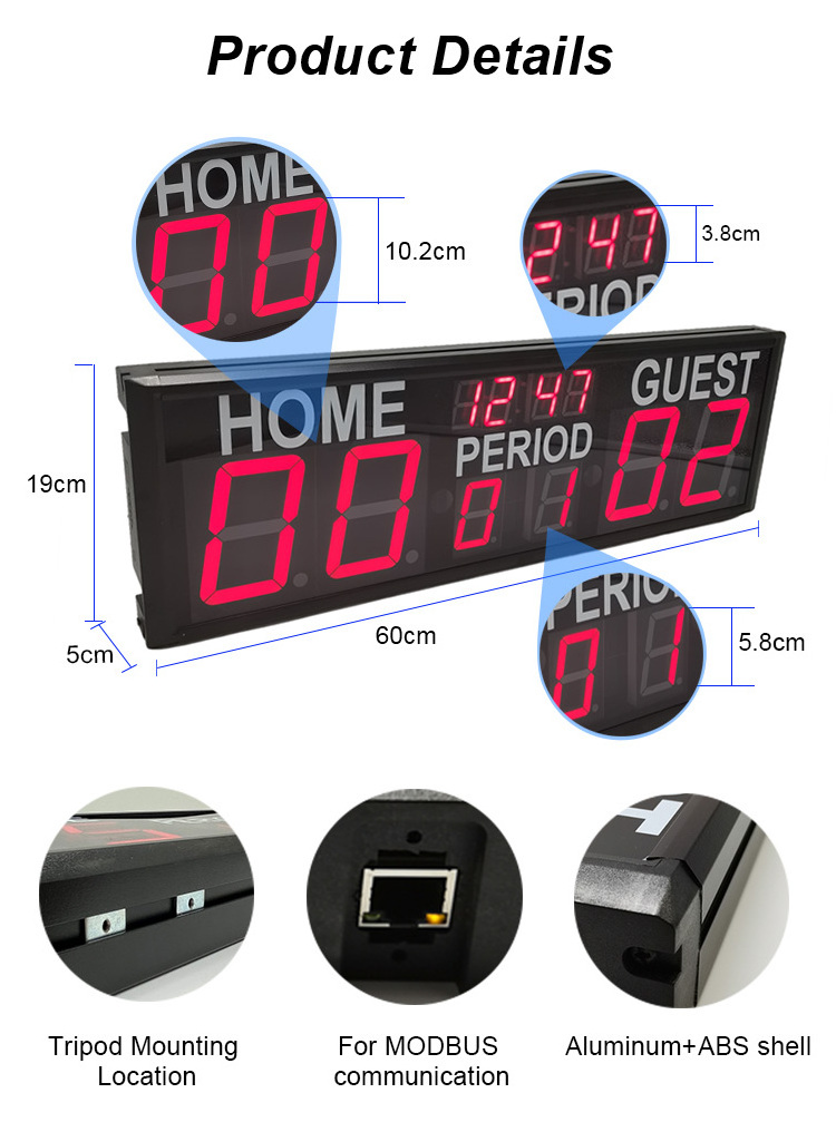 Stadium Timer Indoor Soccer Scoreboard Baseball Stadium LED Scoreboard Football Timer ...