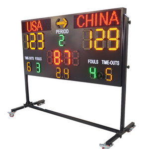 Jhering Outdoor 7 Segment LED Scoreboard Basketball Scoreboard with Shot Clock LED Digital Basketball Scoreboard Display