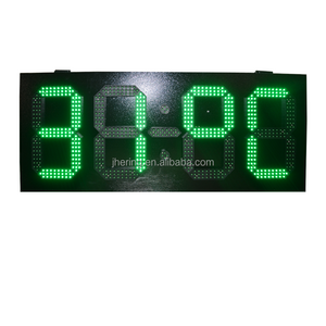 Jhering Large LED Outdoor Digital Wall Clock with Temperature Display 7 Segment Digit Sign for Outdoor Use