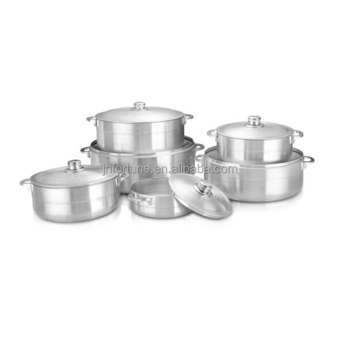 5Pcs Cookware Set in Sand Polished 16-24 Aluminum Polished Deep Cooking Pots Large Pakistani Best Manufact