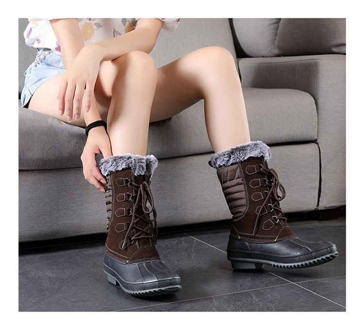 Lace up boots women flat winter shoes rocky buffalo Canadian wool snow boots waterproof warm faux fur snow shoes