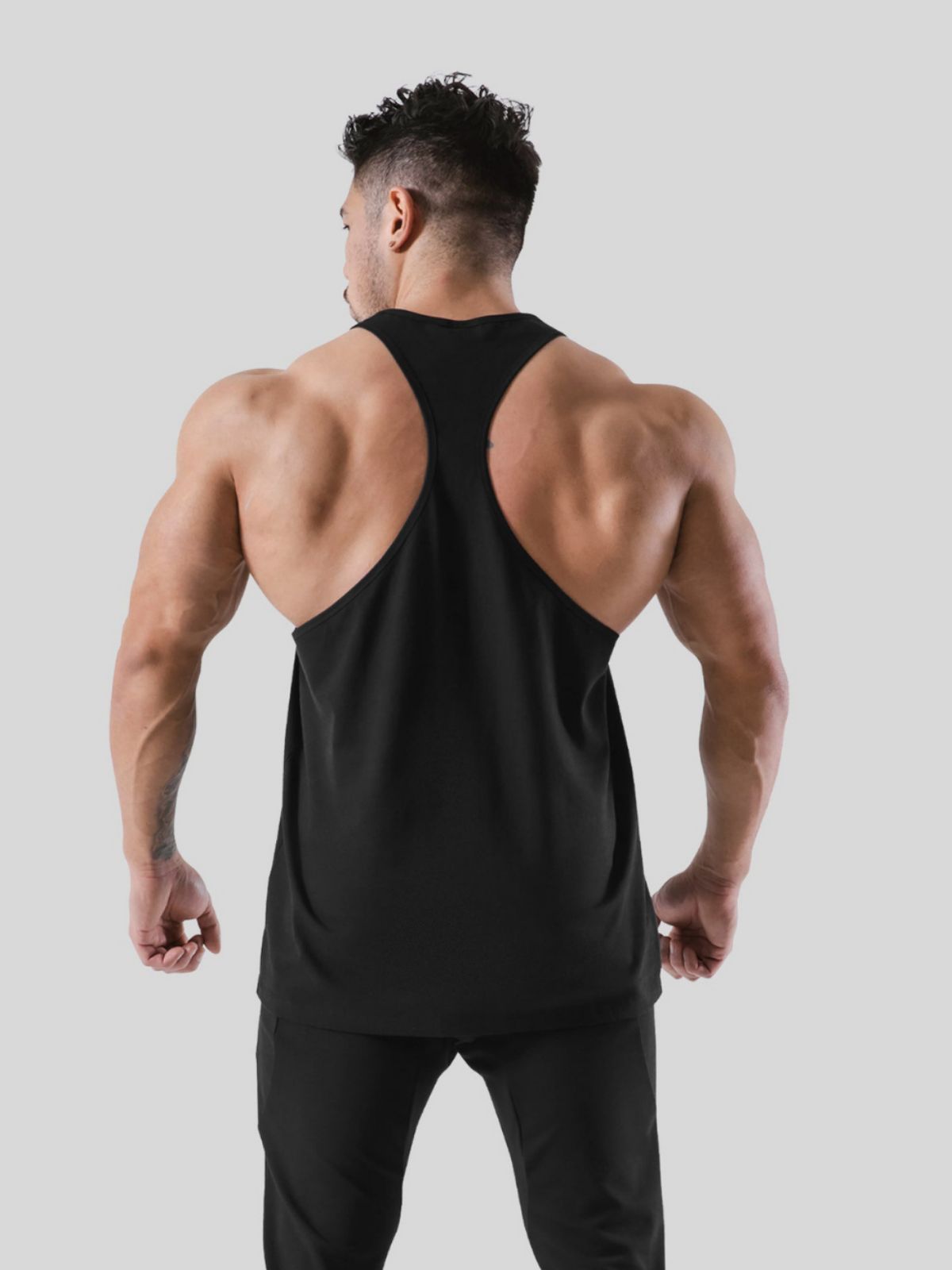 J&H summer 2023 cotton muscle fit t shirt men fashion graphic tees fitness gym racerback tank top workout clothes