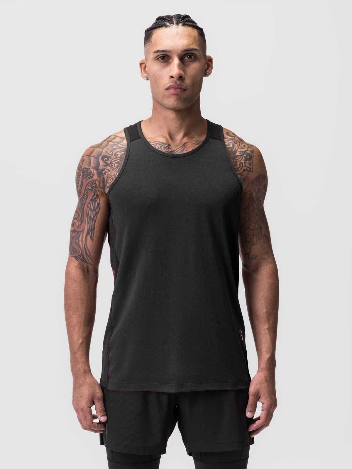 J&H 2023 cotton muscle fit t shirt men fashion running shirts fitness gym racerback tank top workout clothes