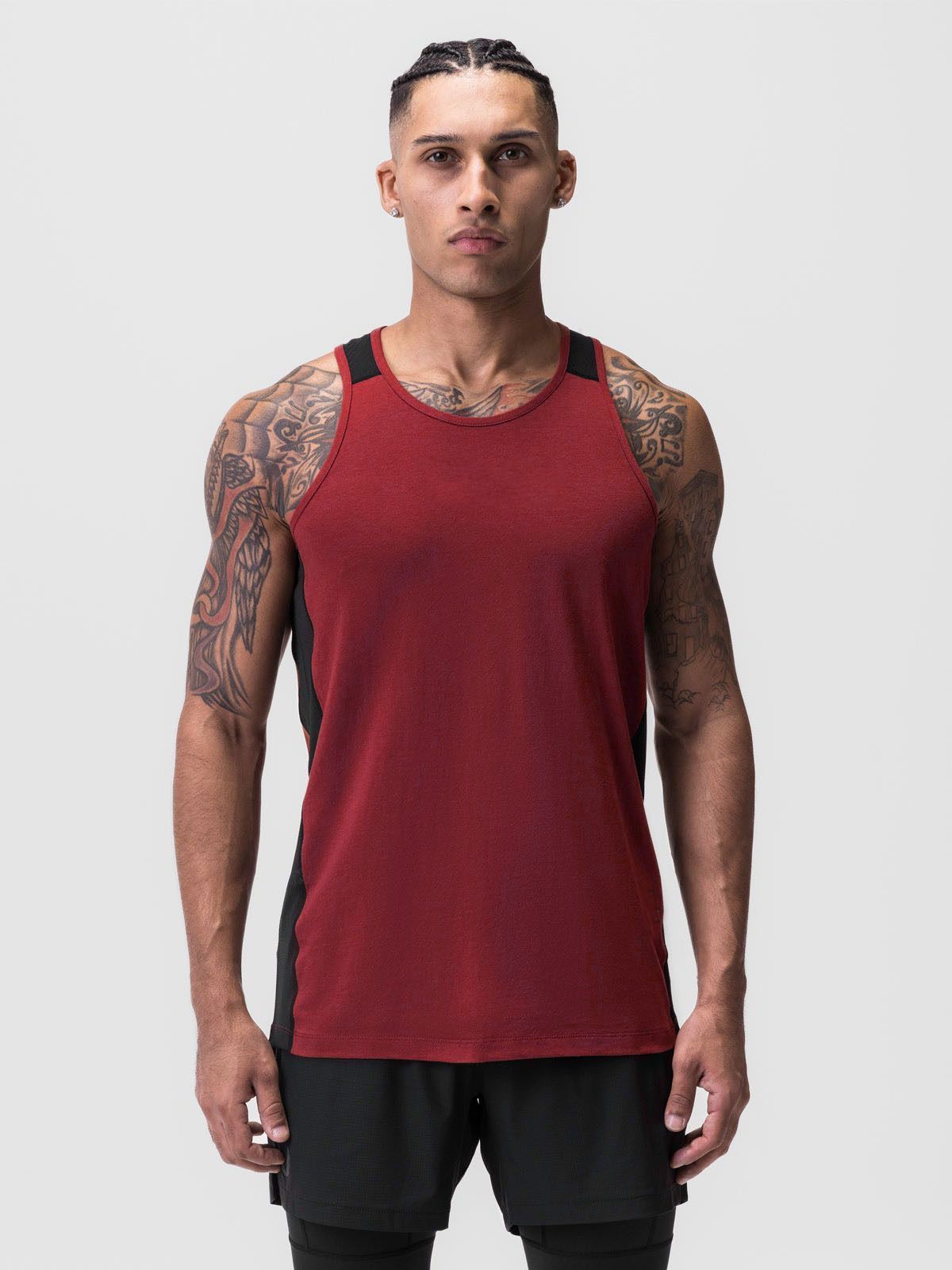 J&H 2023 cotton muscle fit t shirt men fashion running shirts fitness gym racerback tank top workout clothes