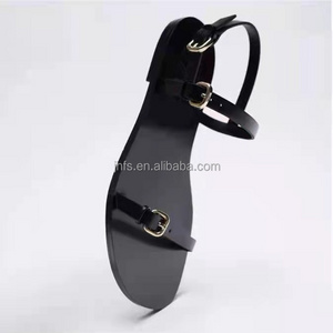 J&H summer 2022 wholesale flat sandals women fashion buckle strap beach casual shoes cheap price