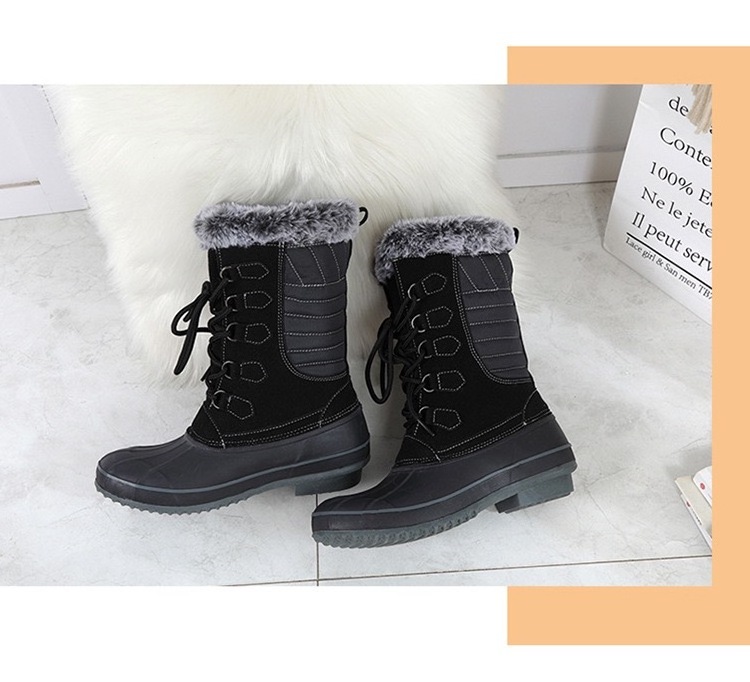 Lace up boots women flat winter shoes rocky buffalo Canadian wool snow boots waterproof warm faux fur snow shoes