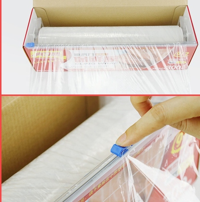 Plastic Wrap Film Plastic Wrap Dispenser PVC Cling Film With Slide Cutter Box