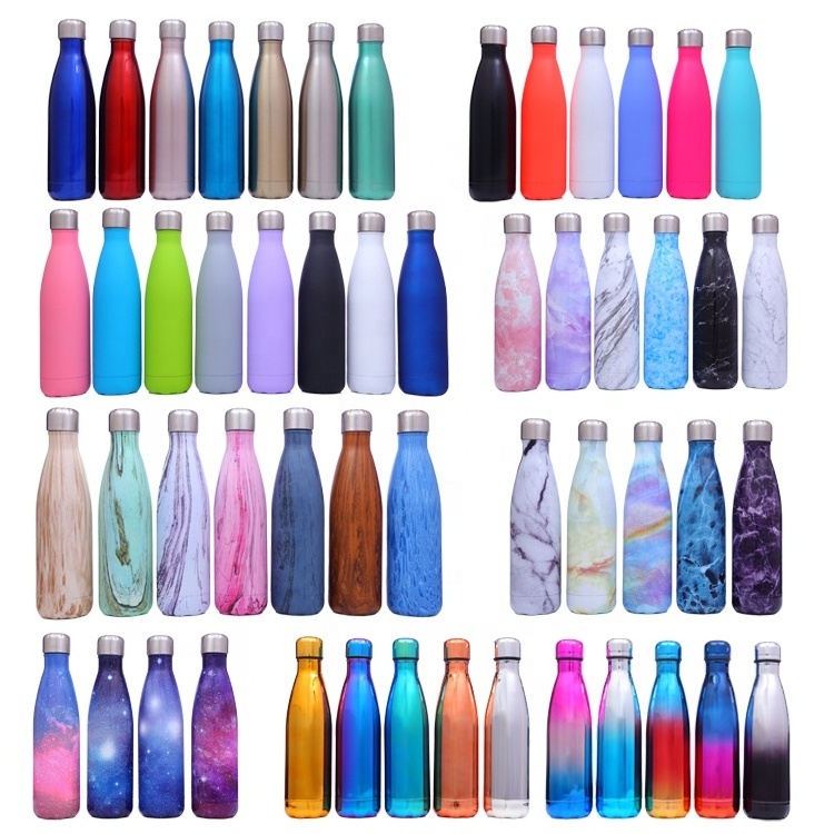 glitter stainless steel 17oz water bottle Double Wall Vacuum Insulated stainless steel Metal Bicycle Glitter Water Bottle