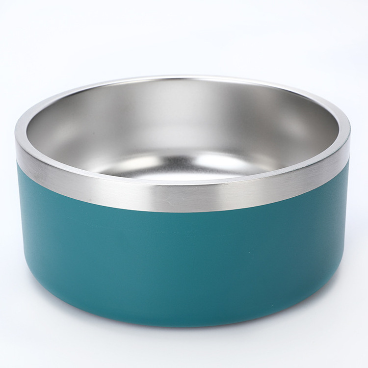 Double wall antiskid stainless steel dog bowl Large pet drinking bowl in indoor or outdoor pet dog food feeder